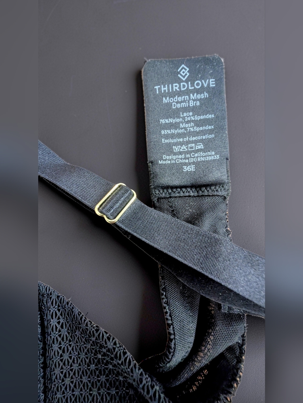 ✨ ThirdLove 36E Black Modern Mesh Demi Bra | Chic + Supportive Staple ✨ - Picture 2 of 6